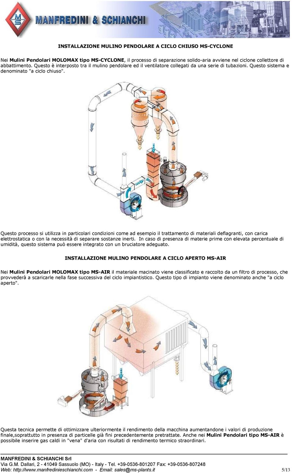 Questo processo si utilizza in particolari condizioni come ad esempio il trattamento di materiali deflagranti, con carica elettrostatica o con la necessità di separare sostanze inerti.