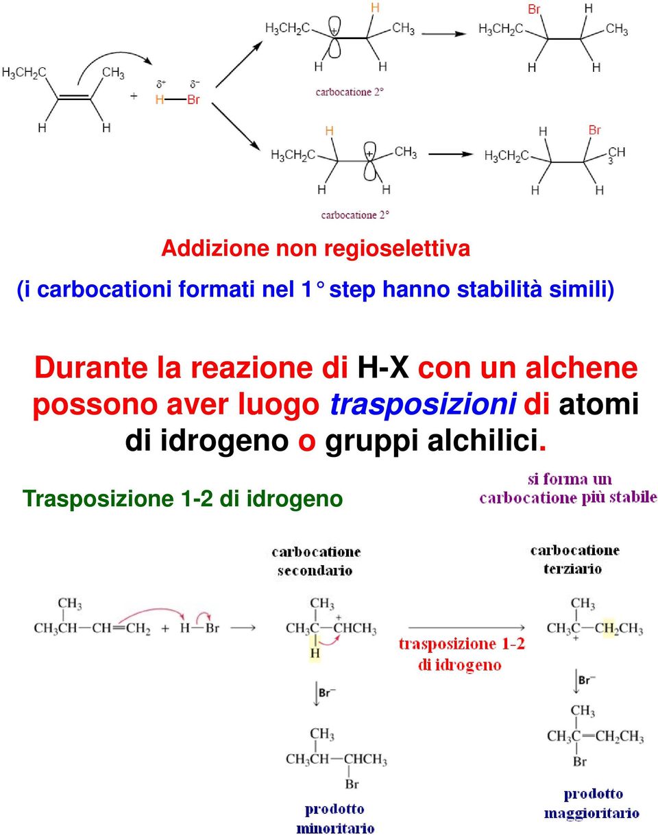 un alchene possono aver luogo trasposizioni i i di atomi di