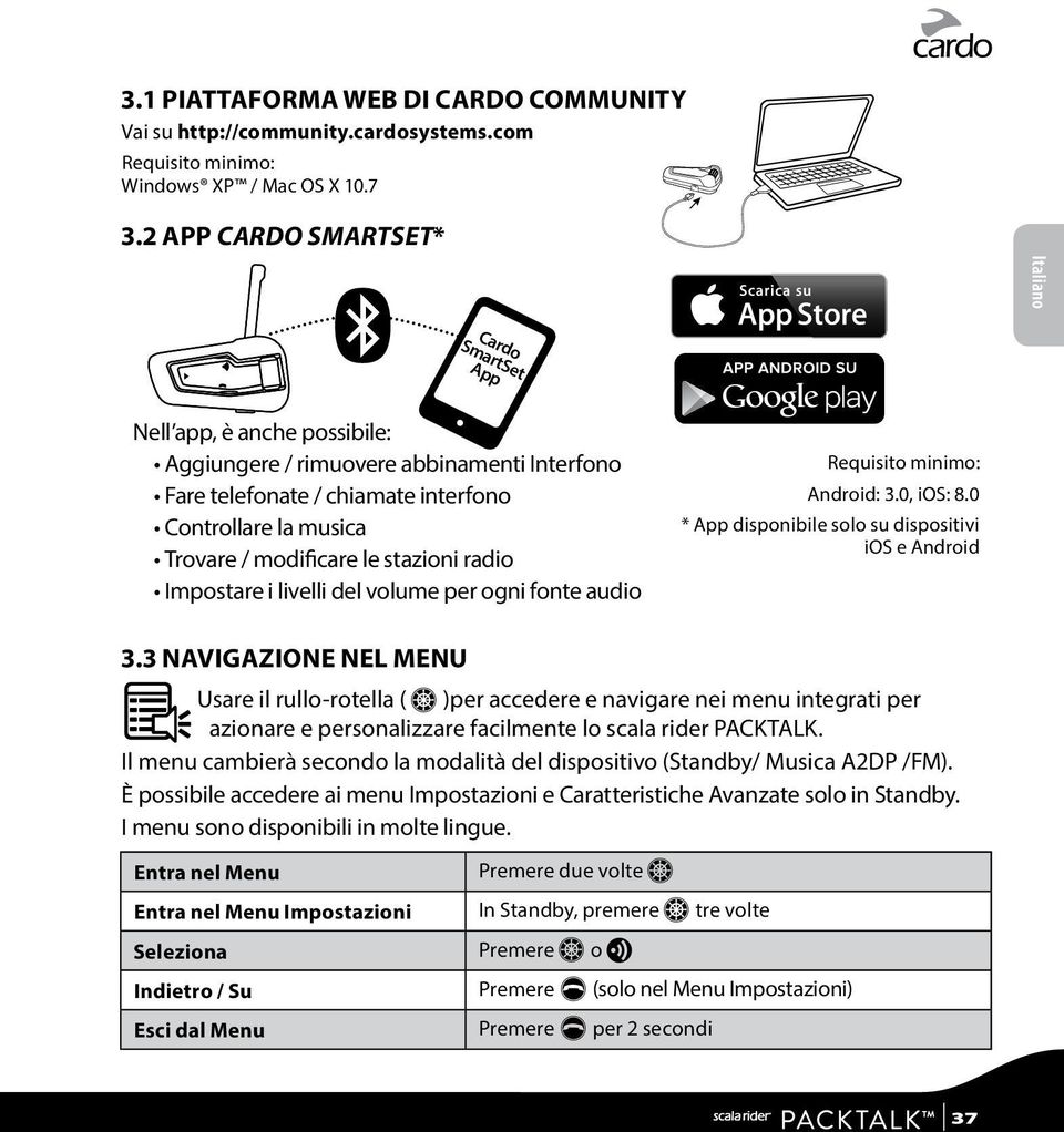 stazioni radio Impostare i livelli del volume per ogni fonte audio Requisito minimo: Android: 3.0, ios: 8.0 * App disponibile solo su dispositivi ios e Android 3.