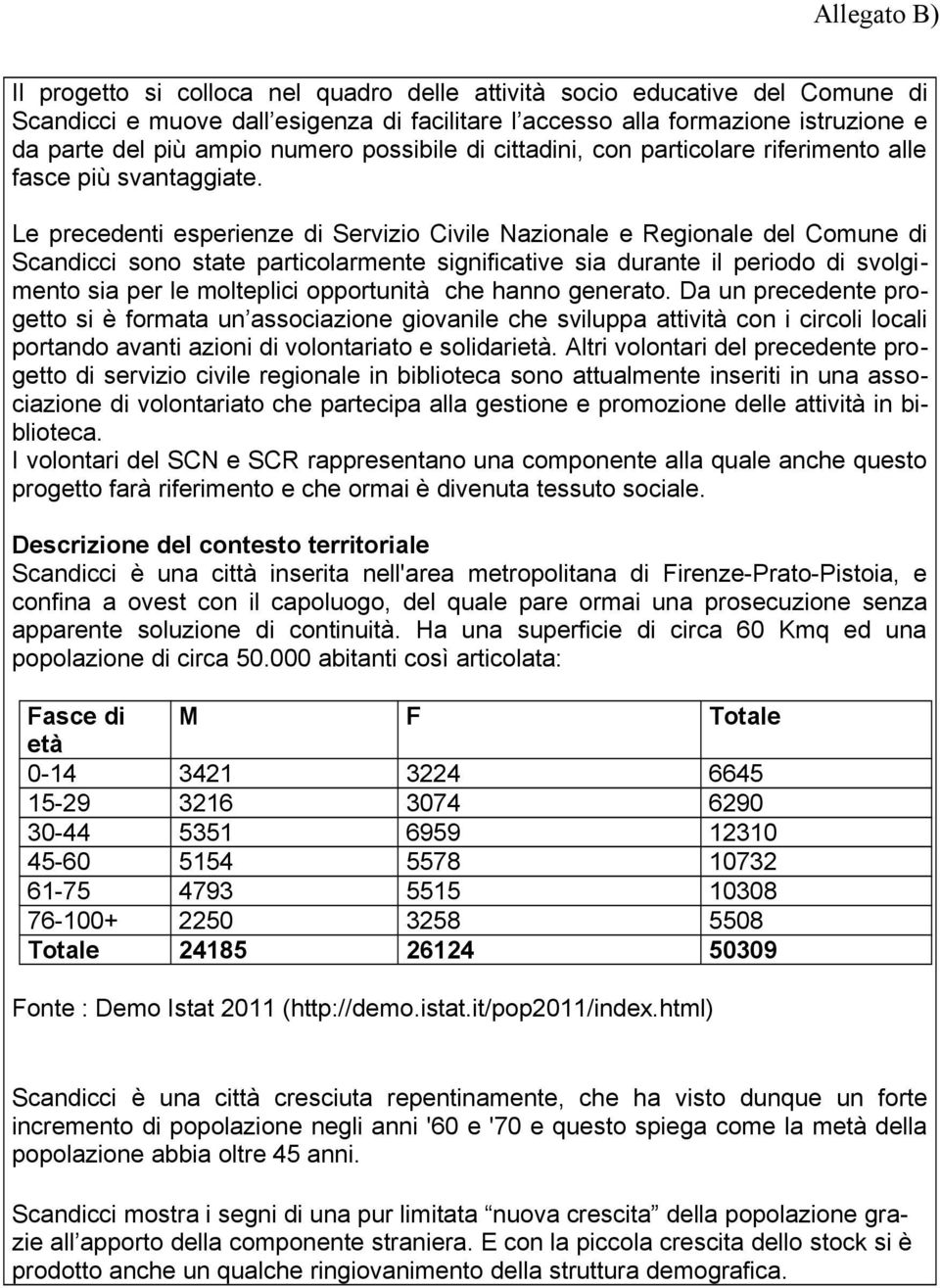 Le precedenti esperienze di Servizio Civile Nazionale e Regionale del Comune di Scandicci sono state particolarmente significative sia durante il periodo di svolgimento sia per le molteplici