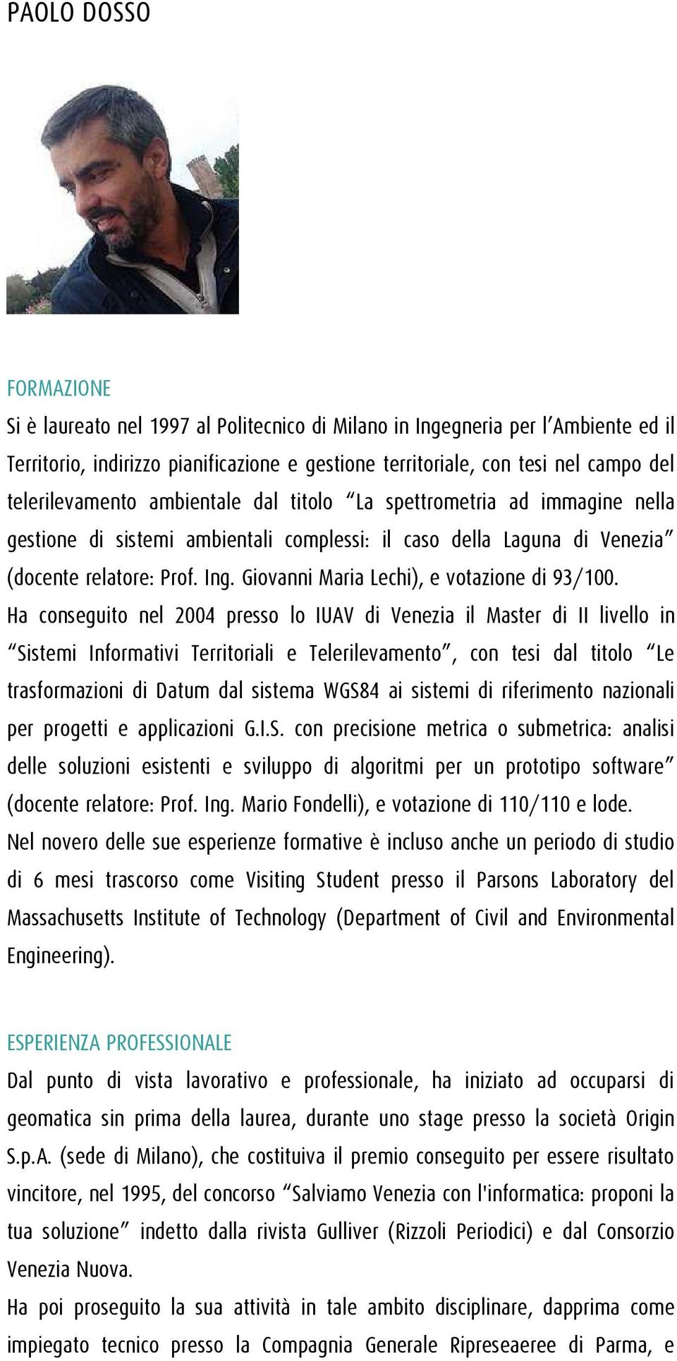 Giovanni Maria Lechi), e votazione di 93/100.