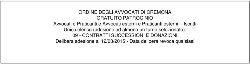 un turno selezionato): 09 - CONTRATTI SUCCESSIONI E DONAZIONI