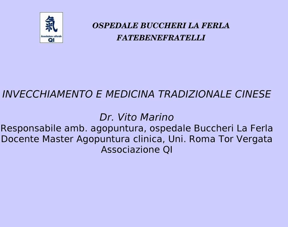 agopuntura, ospedale Buccheri La Ferla Docente