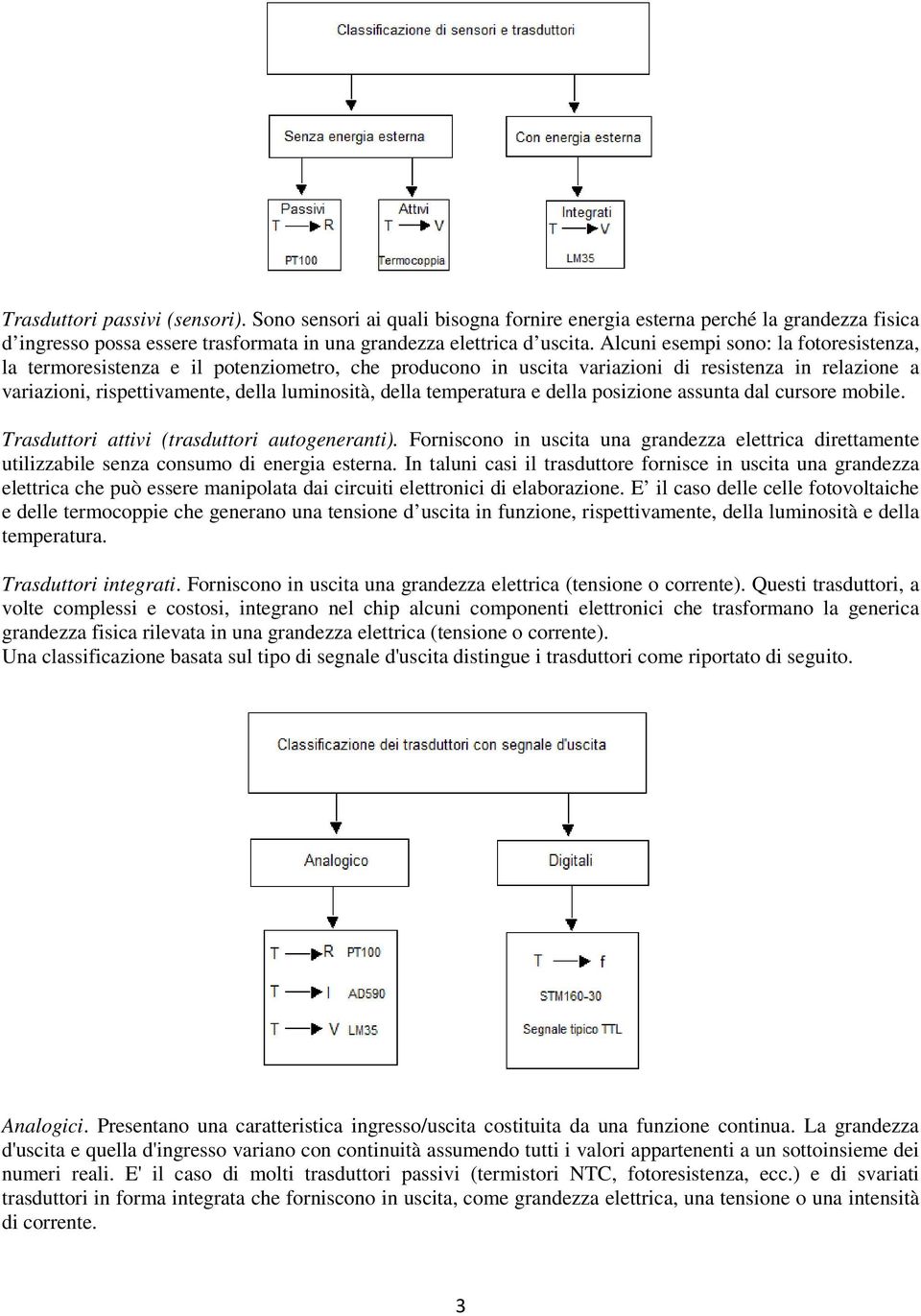 temperatura e della posizione assunta dal cursore mobile. Trasduttori attivi (trasduttori autogeneranti).