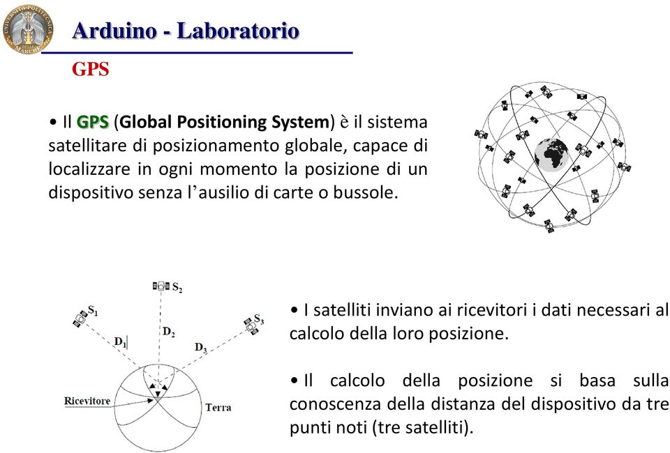 I satelliti inviano ai ricevitori i dati necessari al calcolo della loro posizione.