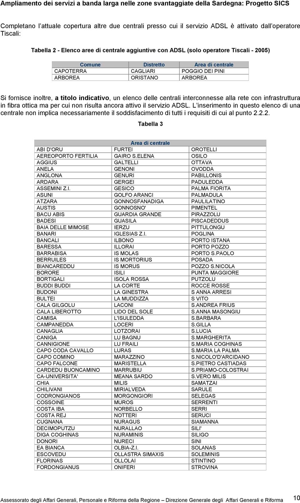 infrastruttura in fibra ottica ma per cui non risulta ancora attivo il servizio ADSL.