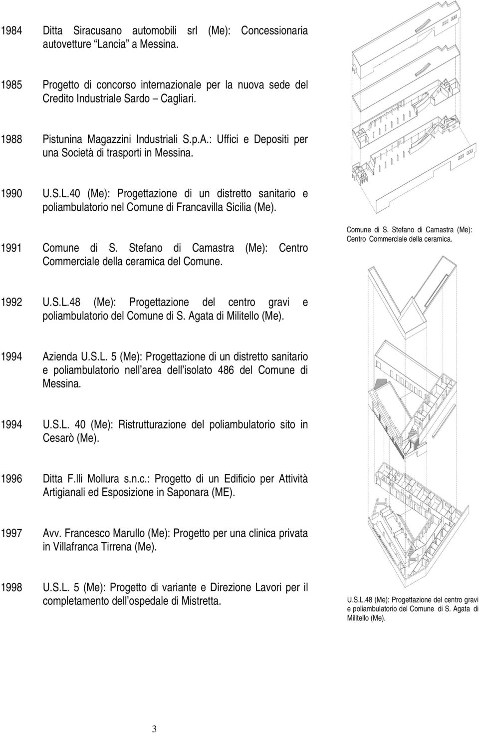 40 (Me): Progettazione di un distretto sanitario e poliambulatorio nel Comune di Francavilla Sicilia (Me). 1.446.079,32 1991 Comune di S.