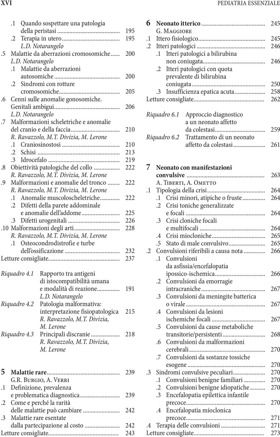 .. 210.2 Schisi... 213.3 Idrocefalo... 219.8 Obiettività patologiche del collo... 222 R. Ravazzolo, M.T. Divizia, M. Lerone.9 Malformazioni e anomalie del tronco... 222 R. Ravazzolo, M.T. Divizia, M. Lerone.1 Anomalie muscoloscheletriche.