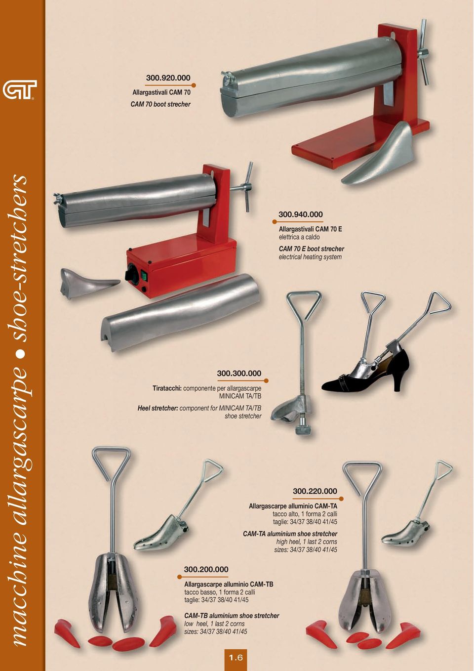 000 Allargascarpe alluminio CAM-TA tacco alto, 1 forma 2 calli taglie: 34/37 38/40 41/45 CAM-TA aluminium shoe stretcher high heel, 1 last 2 corns sizes: 34/37