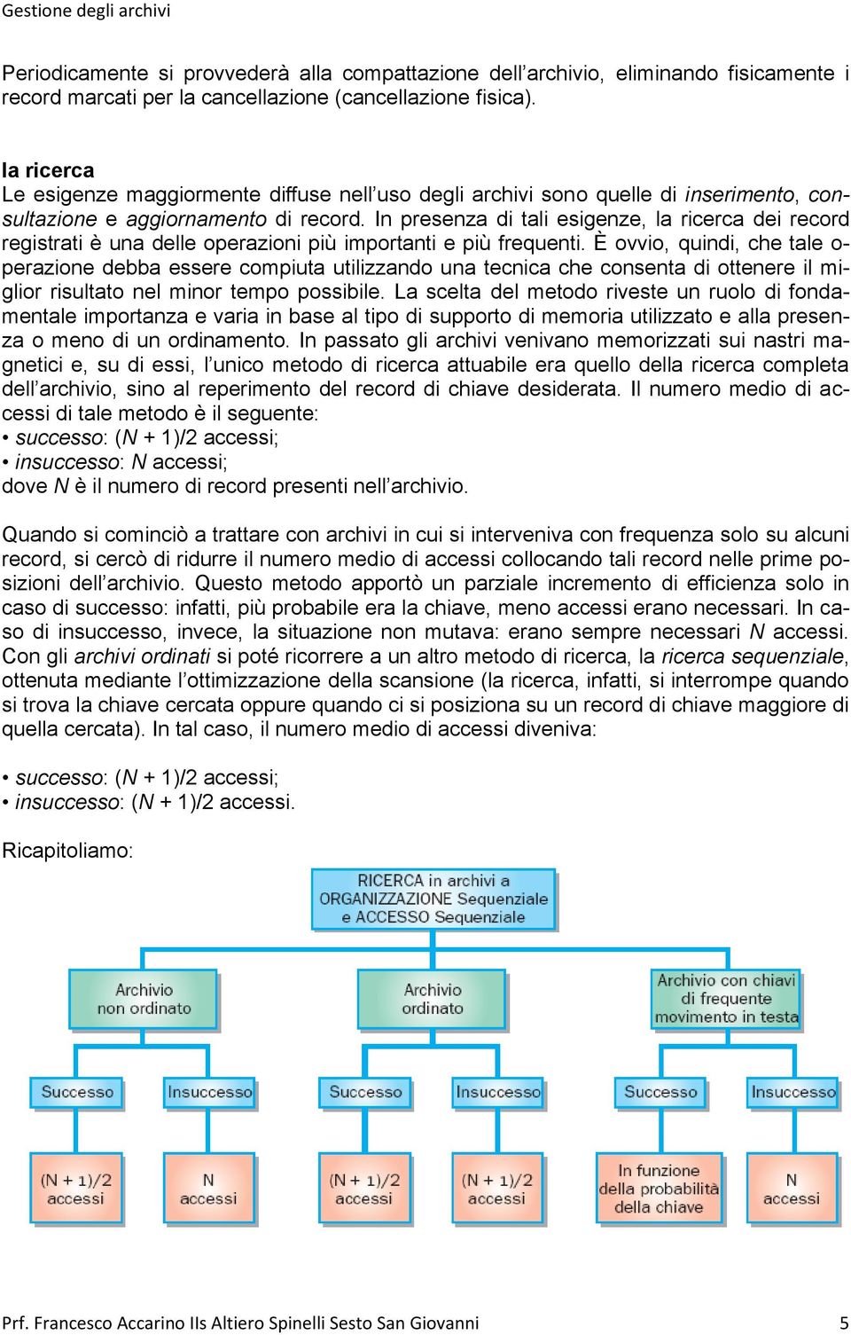 In presenza di tali esigenze, la ricerca dei record registrati è una delle operazioni più importanti e più frequenti.