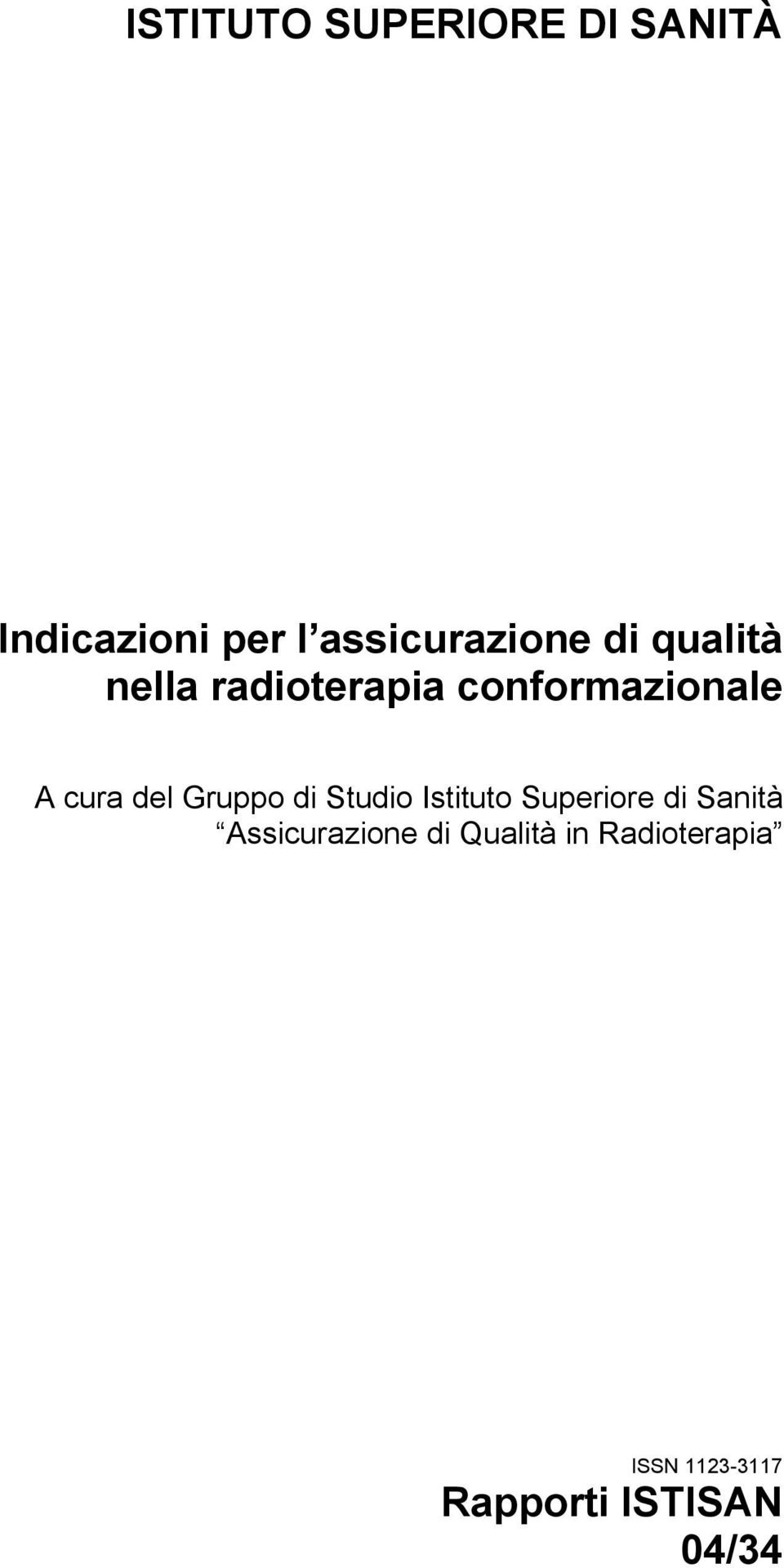 Gruppo di Studio Istituto Superiore di Sanità Assicurazione