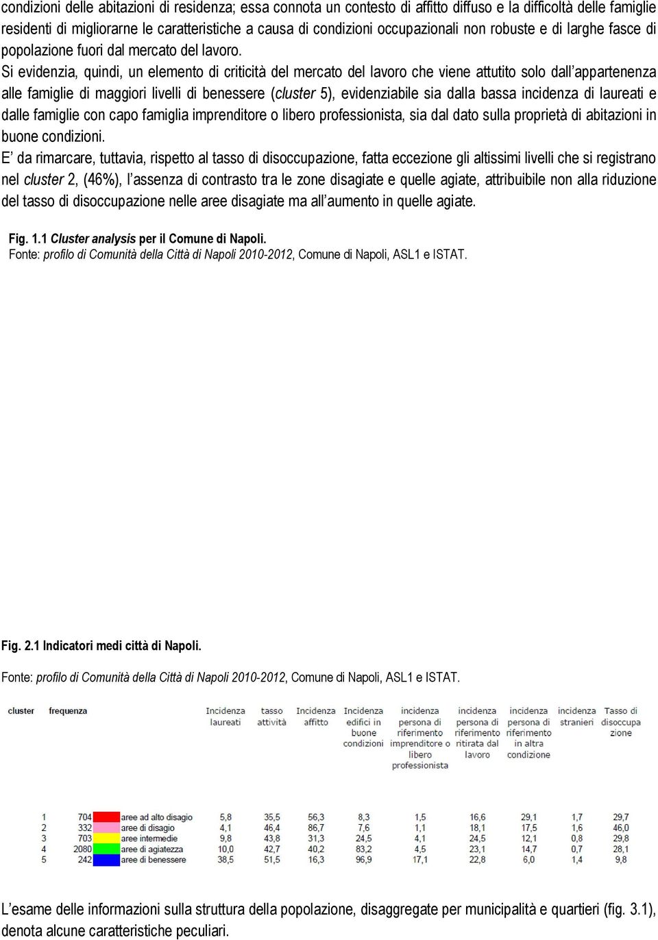 Si evidenzia, quindi, un elemento di criticità del mercato del lavoro che viene attutito solo dall appartenenza alle famiglie di maggiori livelli di benessere (cluster 5), evidenziabile sia dalla