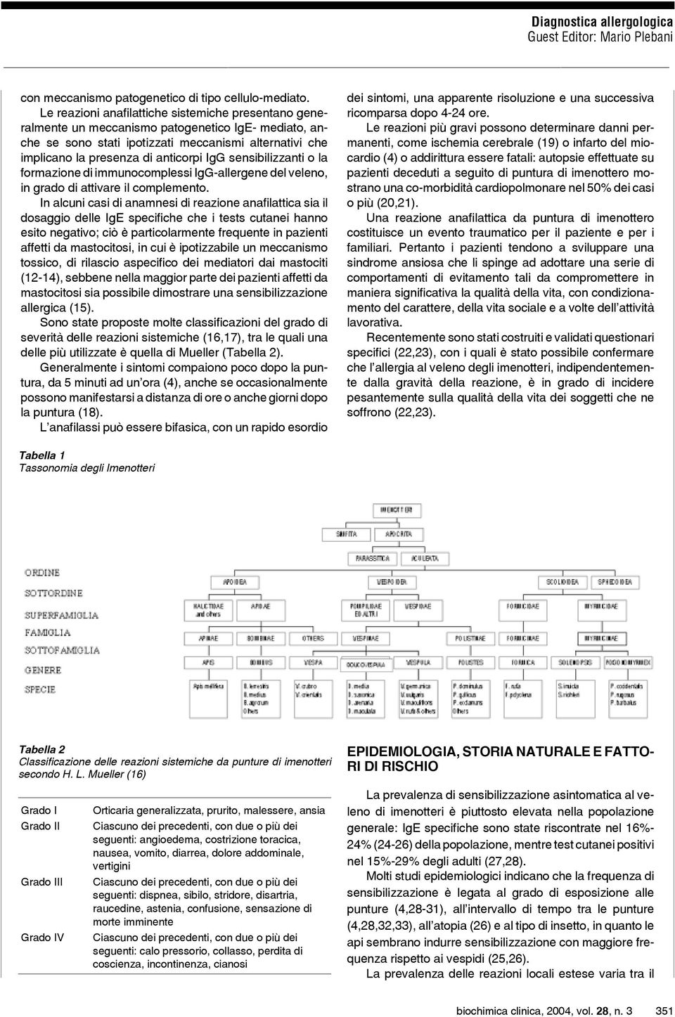 sensibilizzanti o la formazione di immunocomplessi IgG-allergene del veleno, in grado di attivare il complemento.