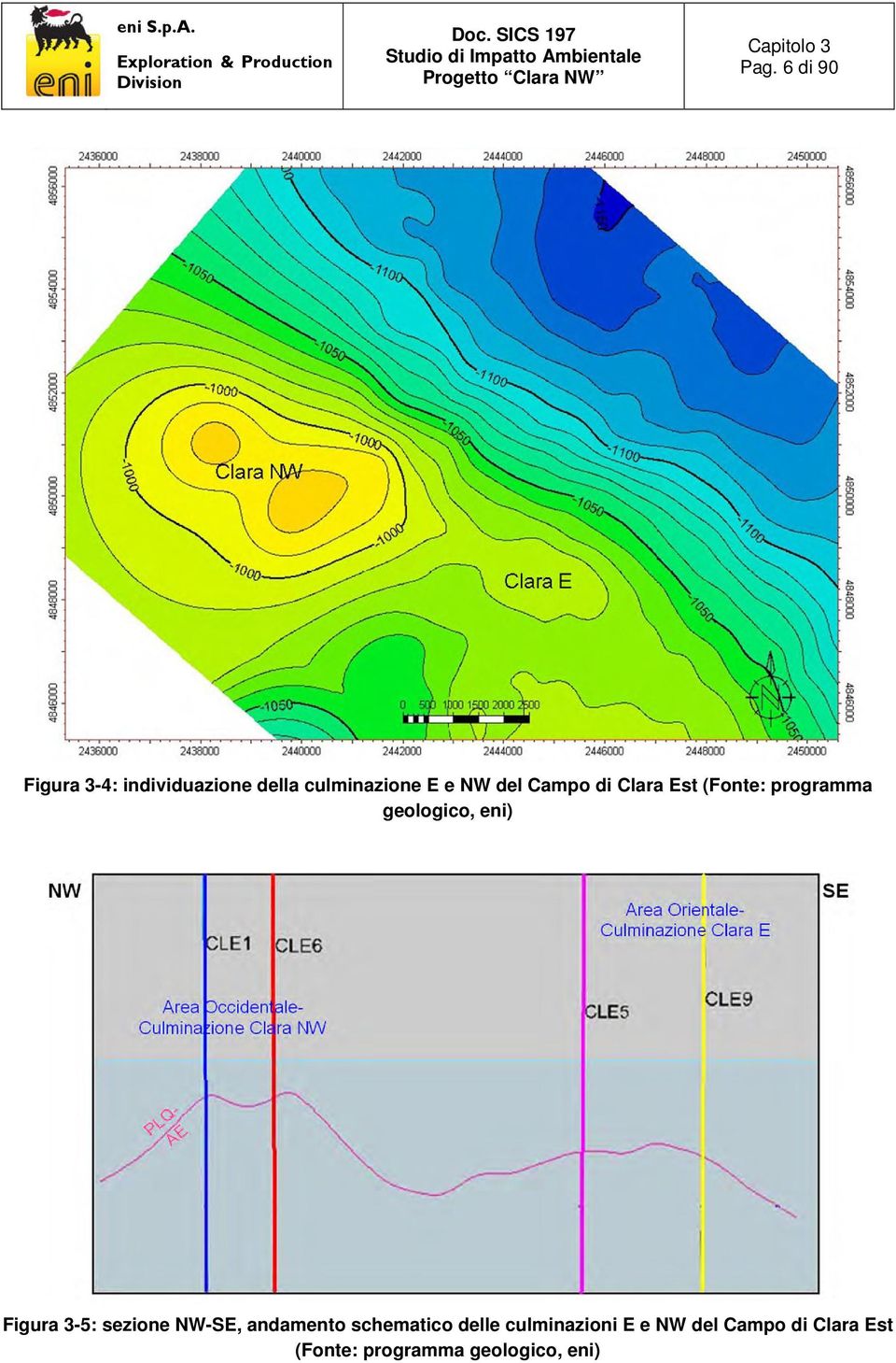 Figura 3-5: sezione NW-SE, andamento schematico delle