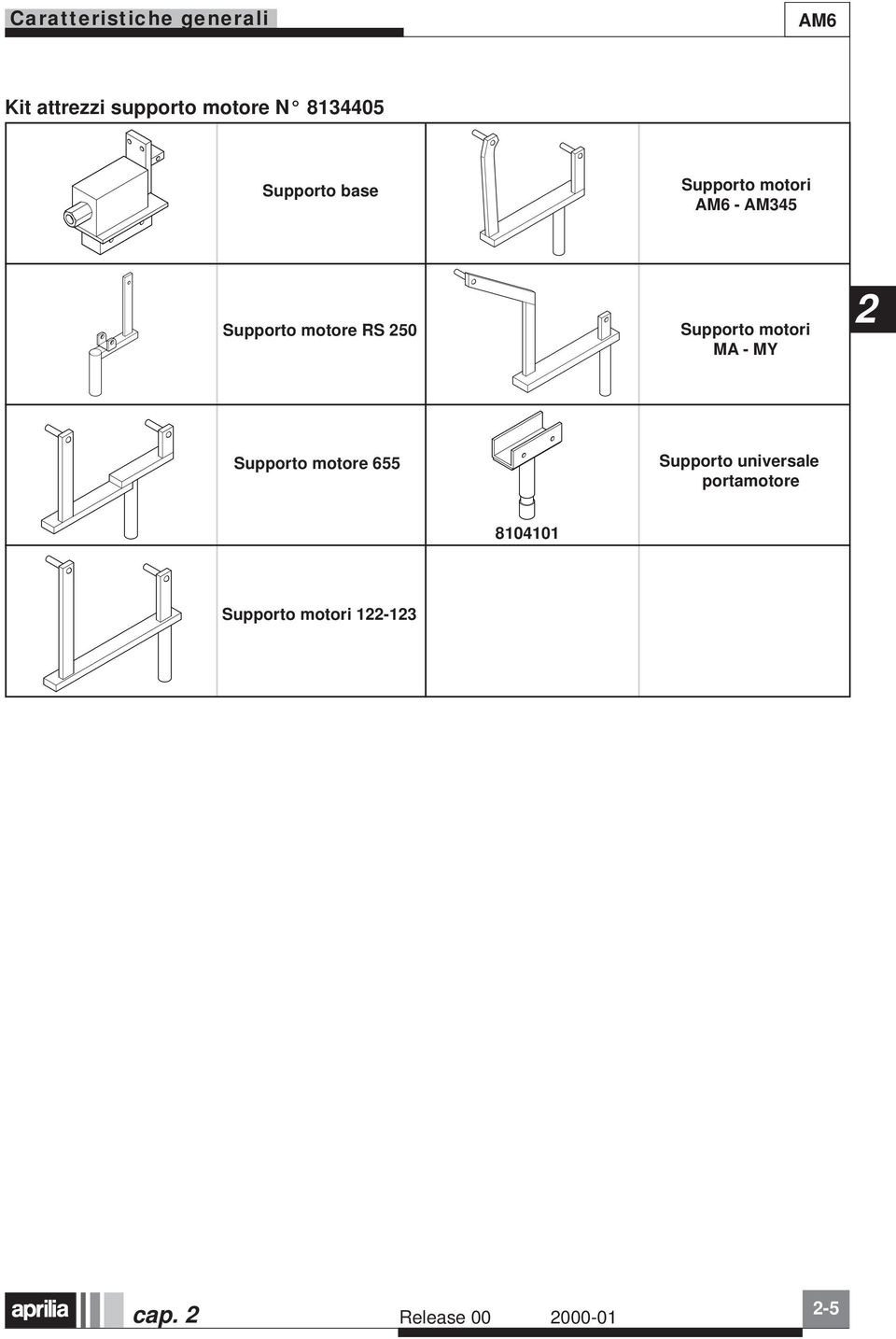 RS 50 Supporto motori MA - MY Supporto motore 655 Supporto