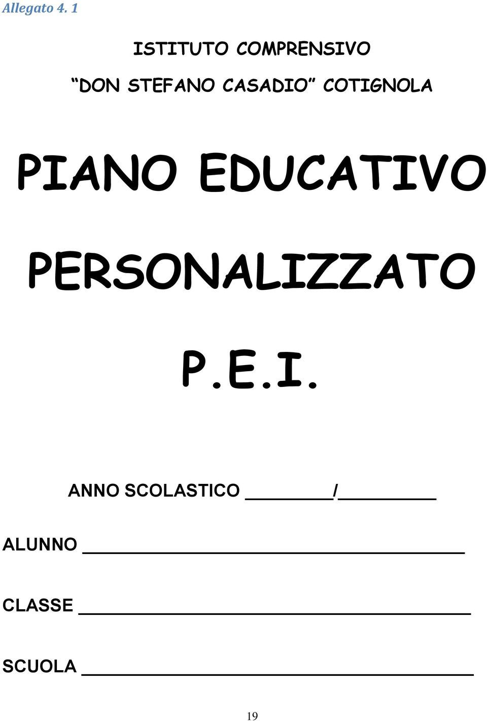 CASADIO COTIGNOLA PIANO EDUCATIVO