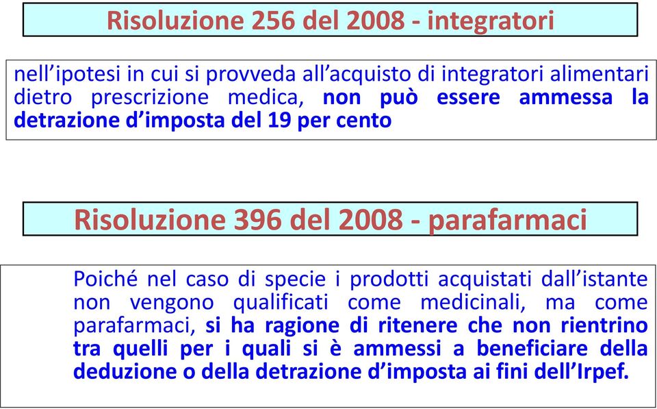 specie i prodotti acquistati dall istante non vengono qualificati come medicinali, ma come parafarmaci, si ha ragione di ritenere