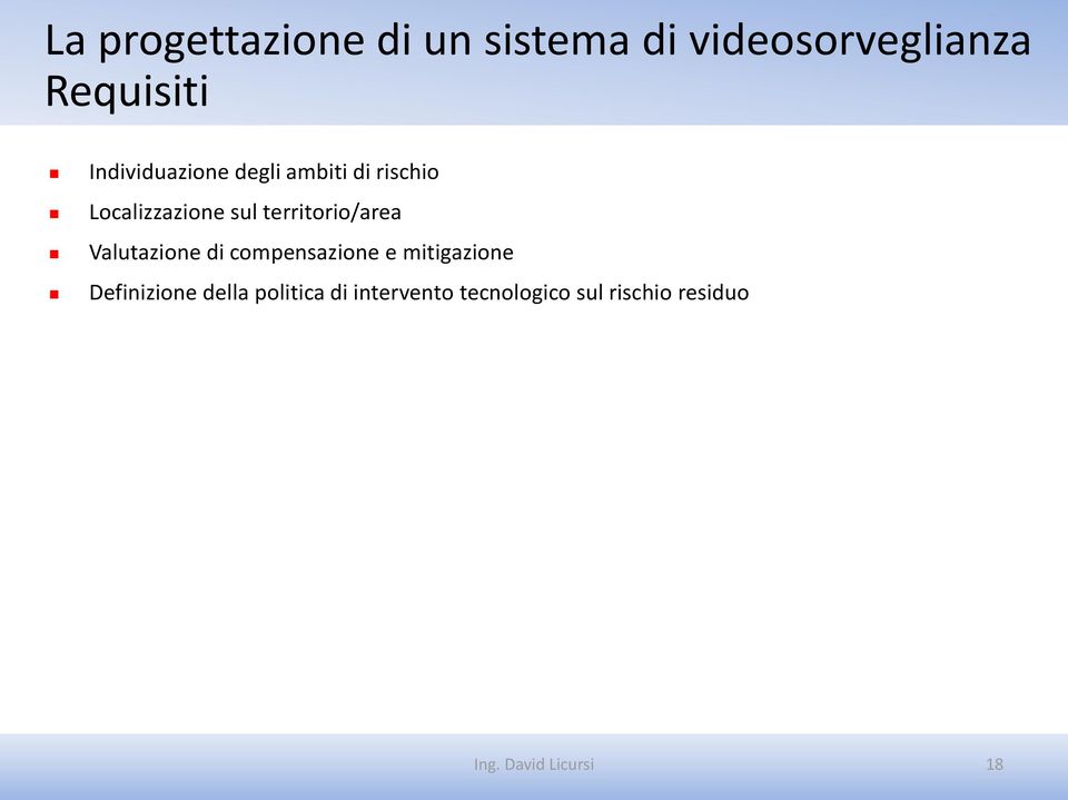 territorio/area Valutazione di compensazione e mitigazione