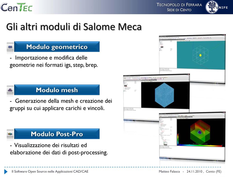 Modulo mesh - Generazione della mesh e creazione dei gruppi su cui applicare