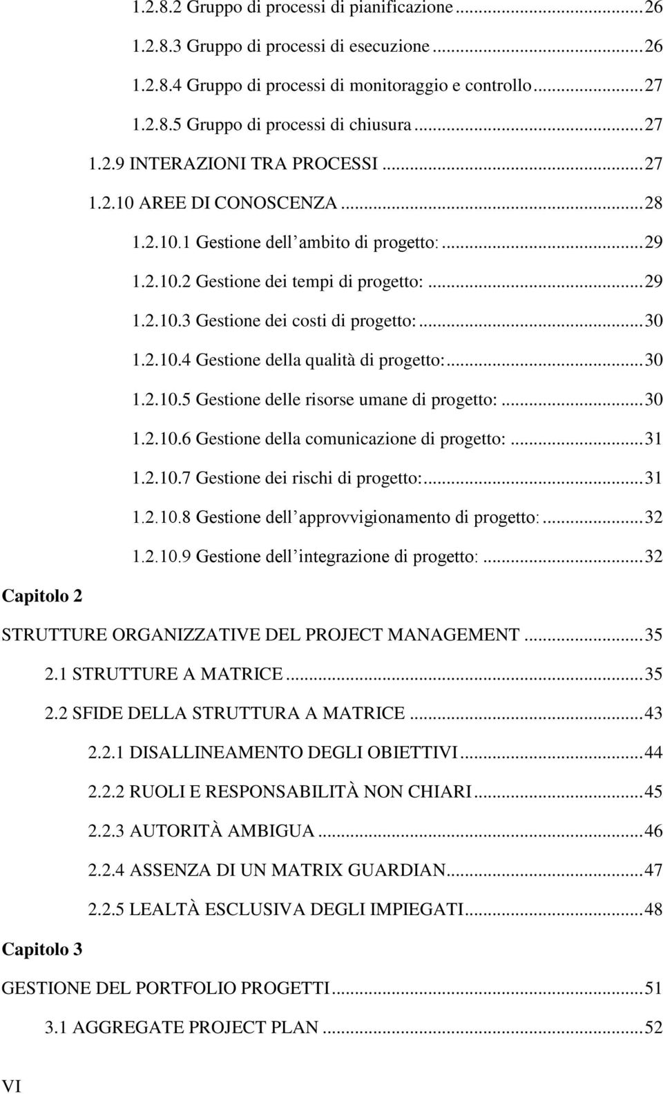 .. 30 1.2.10.4 Gestione della qualità di progetto:... 30 1.2.10.5 Gestione delle risorse umane di progetto:... 30 1.2.10.6 Gestione della comunicazione di progetto:... 31 1.2.10.7 Gestione dei rischi di progetto:.