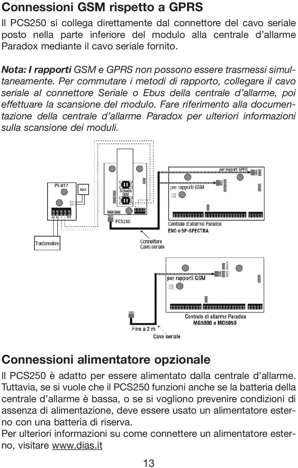 Per commutare i metodi di rapporto, collegare il cavo seriale al connettore Seriale o Ebus della centrale d allarme, poi effettuare la scansione del modulo.