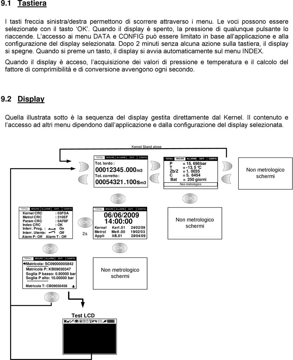 Dopo 2 minuti senza alcuna azione sulla tastiera, il display si spegne. Quando si preme un tasto, il display si avvia automaticamente sul menu INDEX.