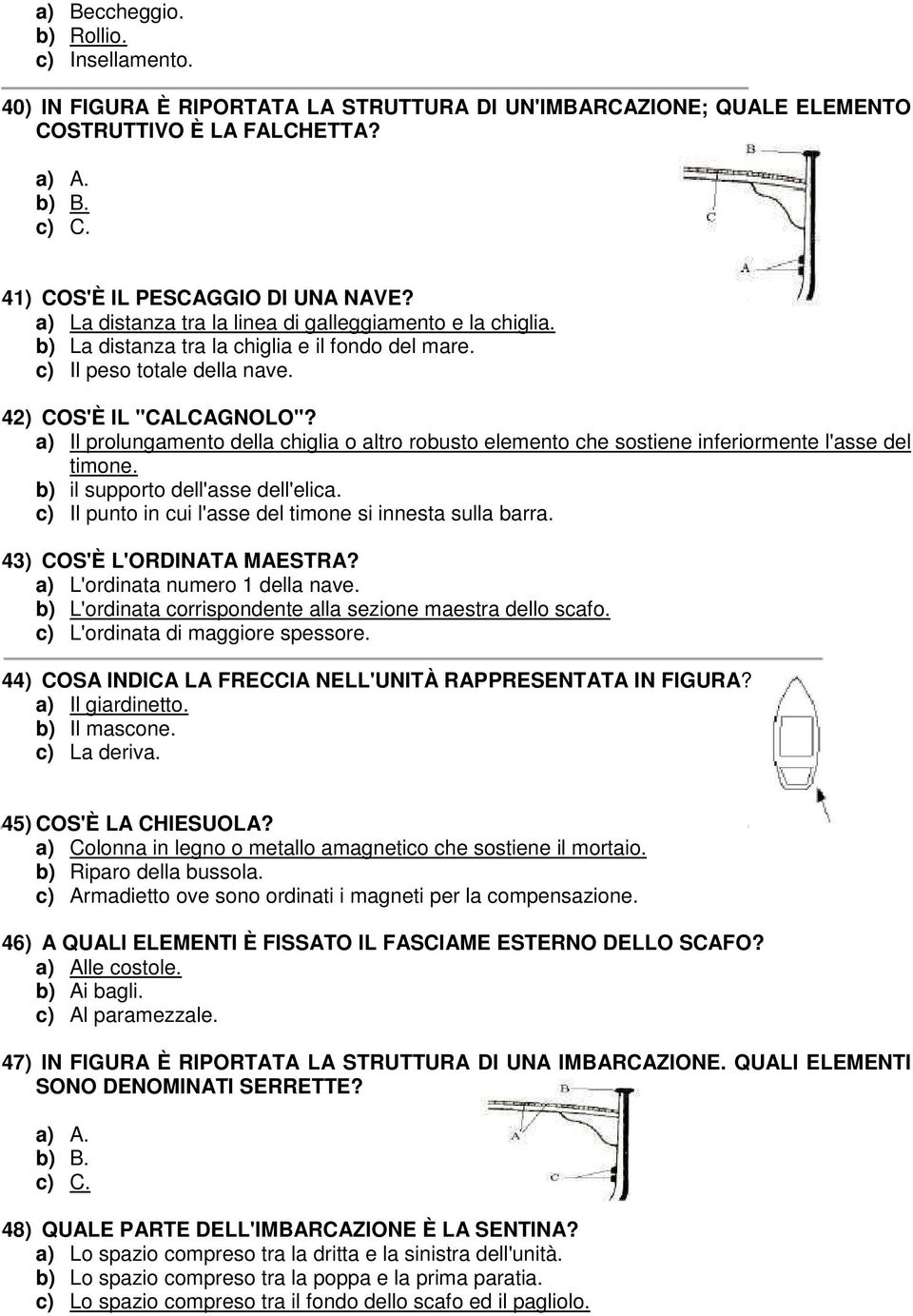 a) Il prolungamento della chiglia o altro robusto elemento che sostiene inferiormente l'asse del timone. b) il supporto dell'asse dell'elica.