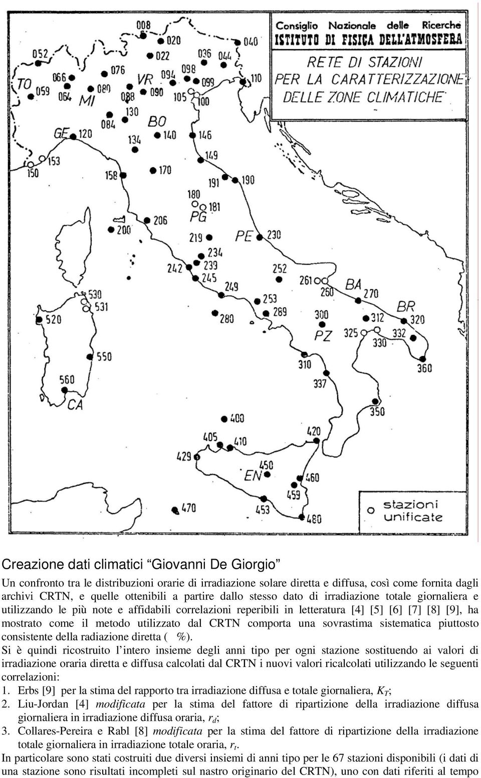 CRTN comporta una sovrastima sistematica piuttosto consistente della radiazione diretta ( %).