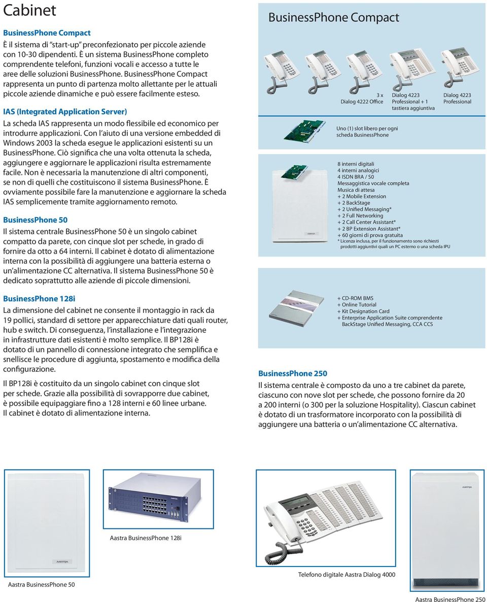 BusinessPhone Compact rappresenta un punto di partenza molto allettante per le attuali piccole aziende dinamiche e può essere facilmente esteso.