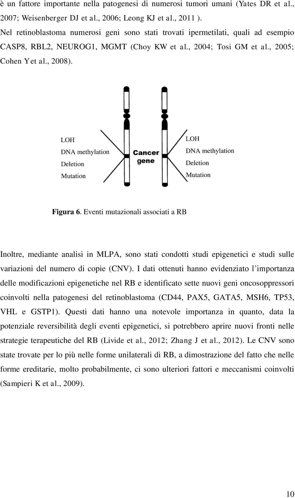 Eventi mutazionali associati a RB Inoltre, mediante analisi in MLPA, sono stati condotti studi epigenetici e studi sulle variazioni del numero di copie (CNV).