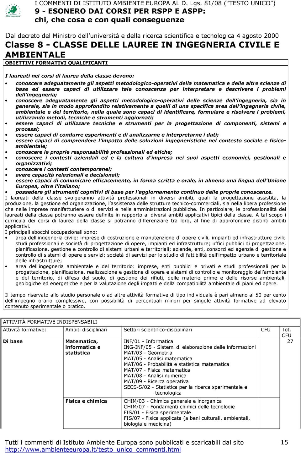 conoscenza per interpretare e descrivere i problemi dell ingegneria; conoscere adeguatamente gli aspetti metodologico-operativi delle scienze dell ingegneria, sia in generale, sia in modo