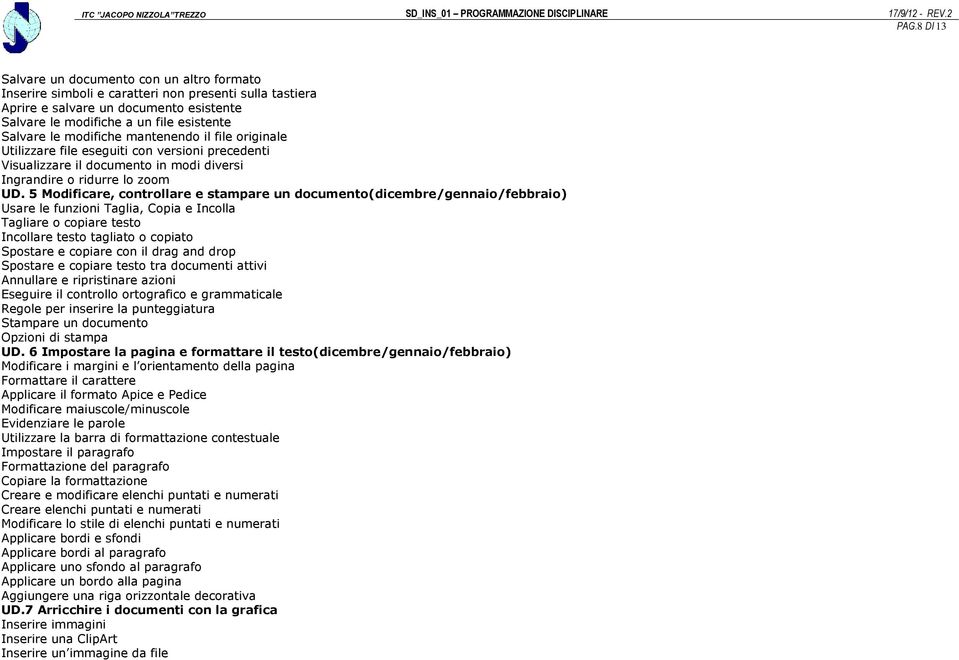 5 Modificare, controllare e stampare un documento(dicembre/gennaio/febbraio) Usare le funzioni Taglia, Copia e Incolla Tagliare o copiare testo Incollare testo tagliato o copiato Spostare e copiare