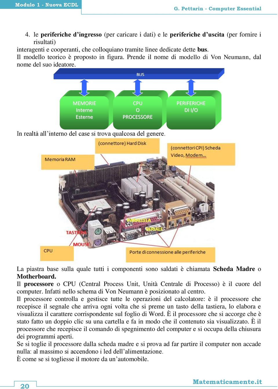 Il modello teorico è proposto in figura. Prende il nome di modello di Von Neumann, dal nome del suo ideatore.