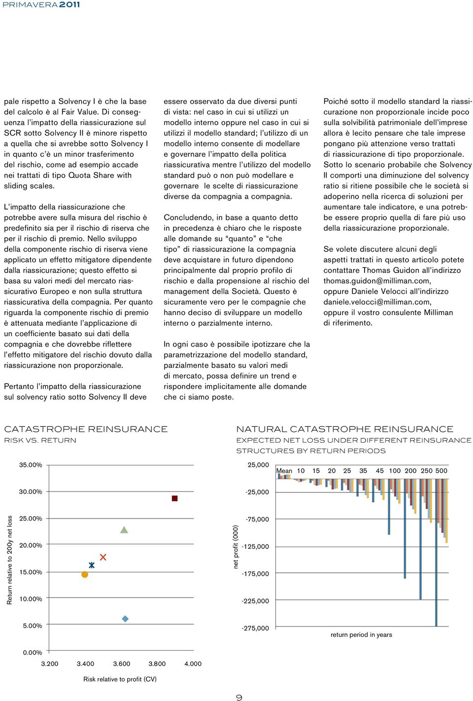 accade nei trattati di tipo Quota Share with sliding scales.