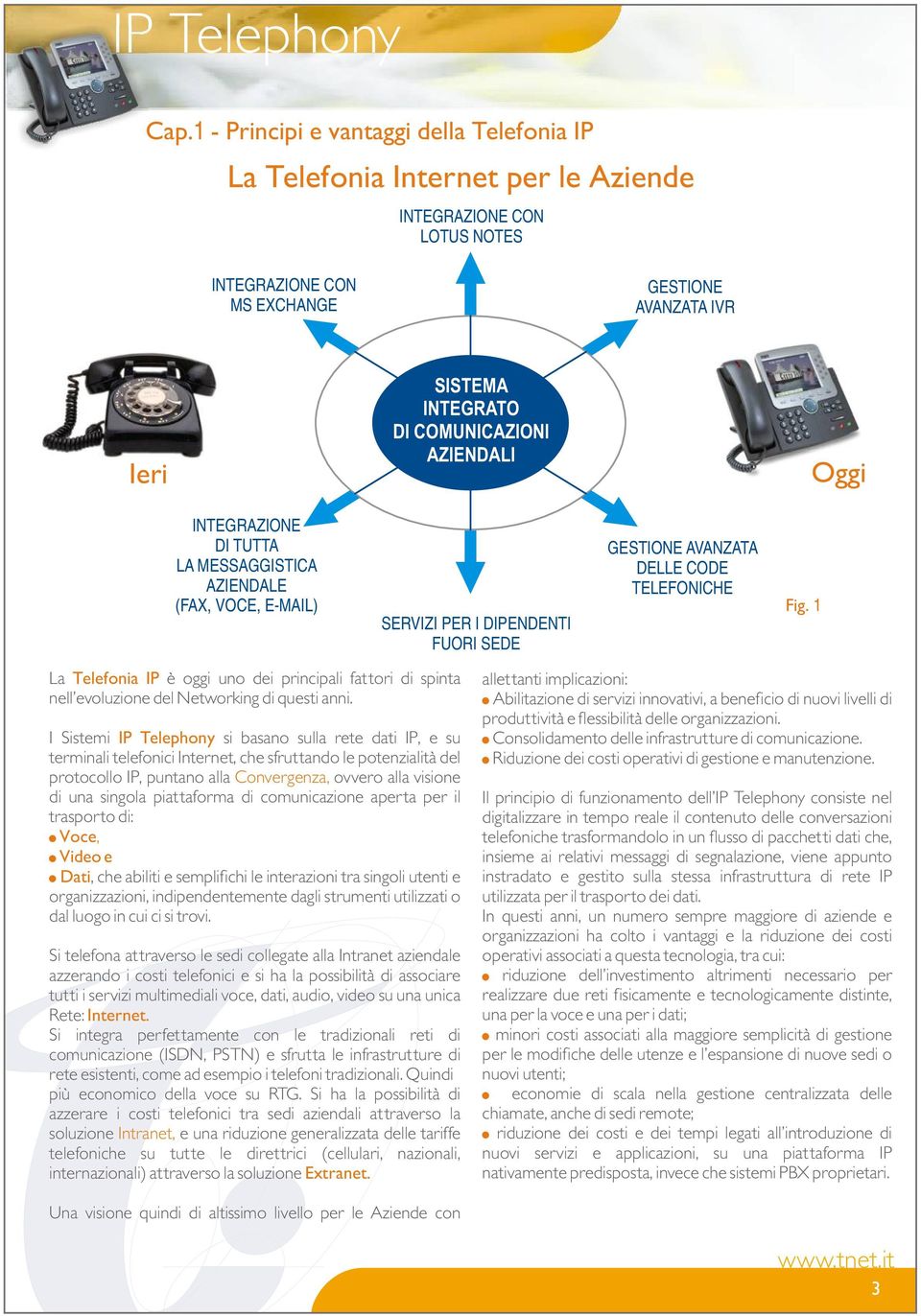 1 La Telefonia IP è oggi uno dei principali fattori di spinta nell evoluzione del Networking di questi anni.