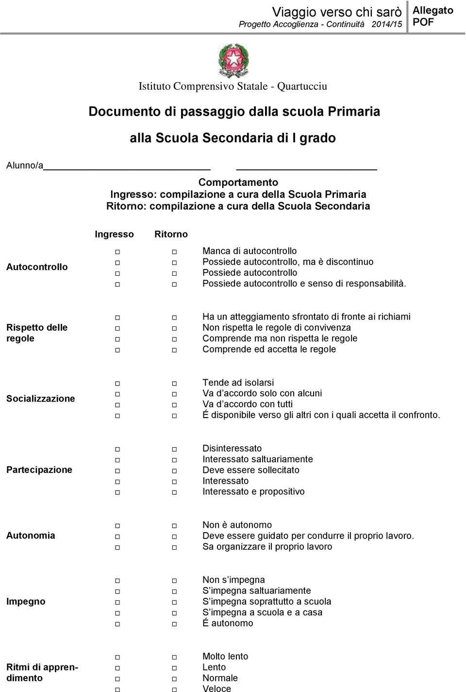 senso di responsabilità.