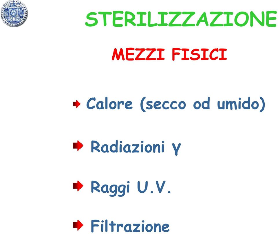 od umido) Radiazioni