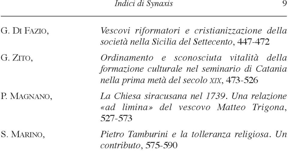 zito, Ordinamento e sconosciuta vitalità della formazione culturale nel seminario di Catania nella prima metà