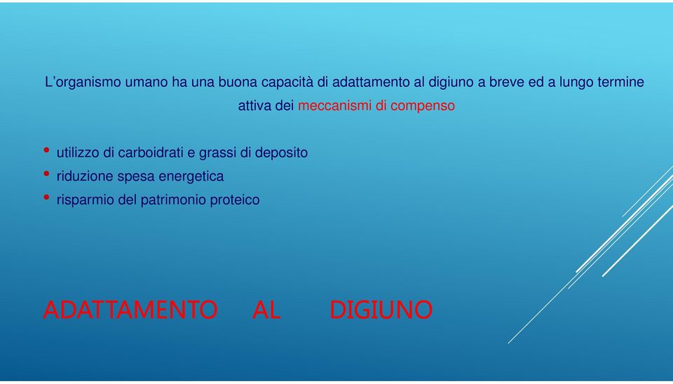 compenso utilizzo di carboidrati e grassi di deposito riduzione