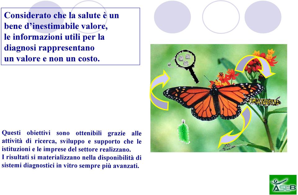 Questi obiettivi sono ottenibili grazie alle attività di ricerca, sviluppo e supporto che le