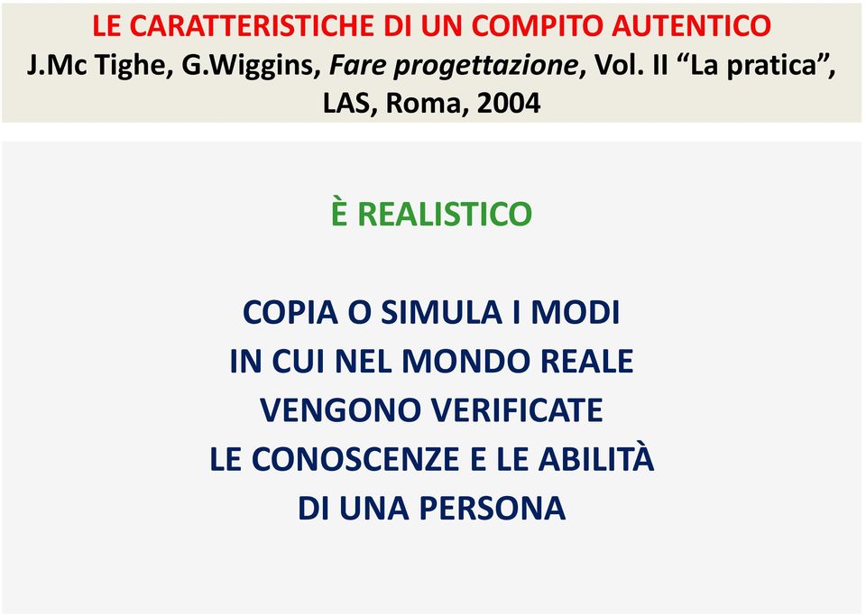 II La pratica, LAS, Roma, 2004 È REALISTICO COPIA O SIMULA