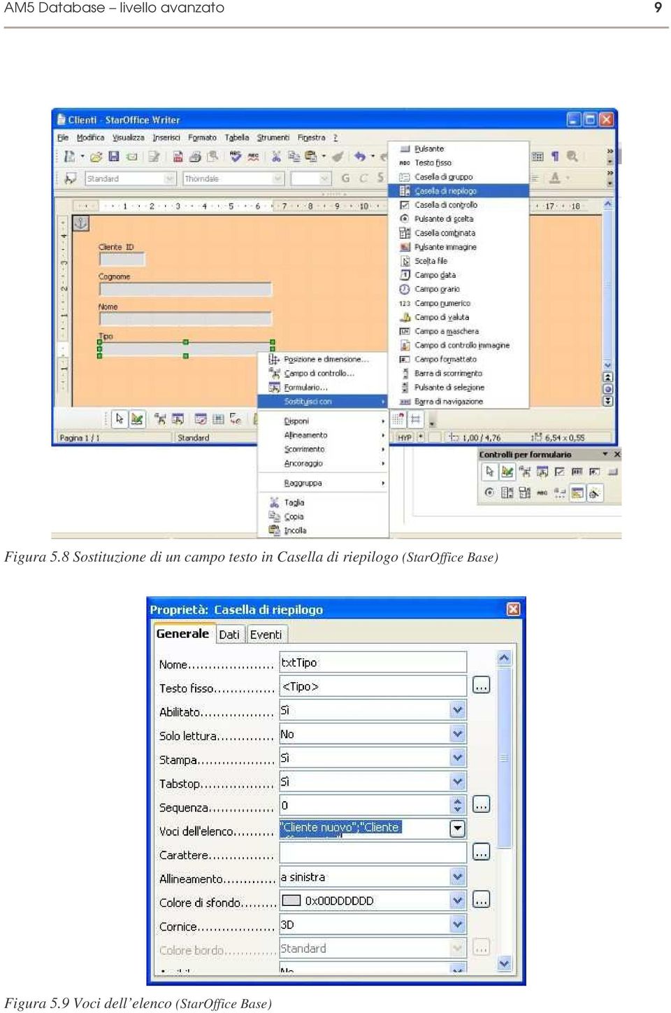 Casella di riepilogo (StarOffice Base)