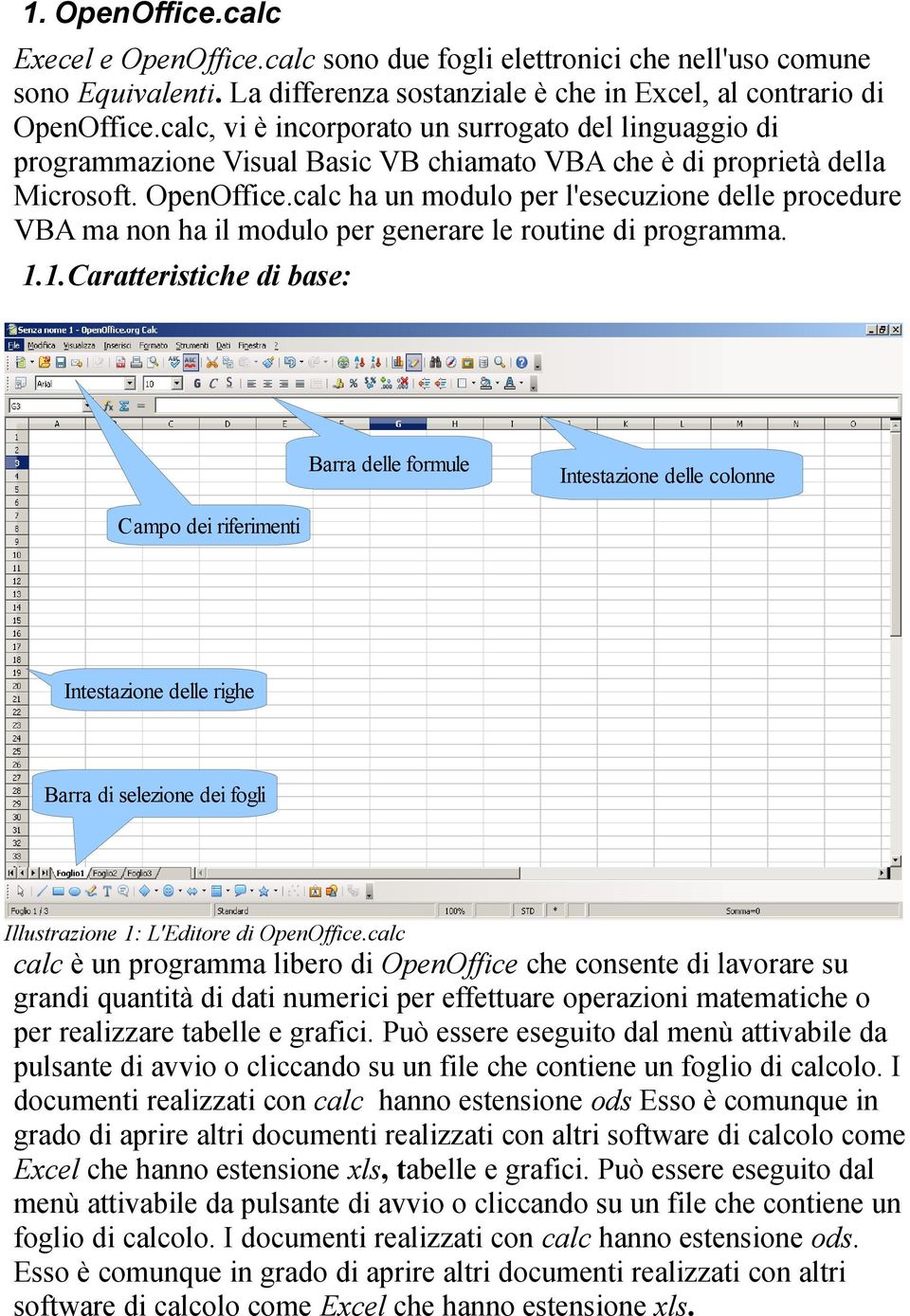 calc ha un modulo per l'esecuzione delle procedure VBA ma non ha il modulo per generare le routine di programma. 1.