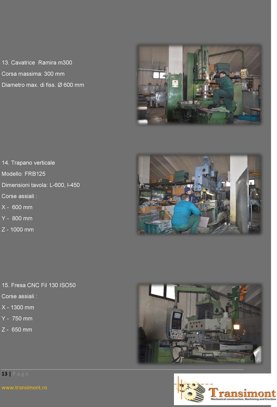 Trapano verticale Modello: FRB125 Dimensioni tavola: L-600, l-450 Corse