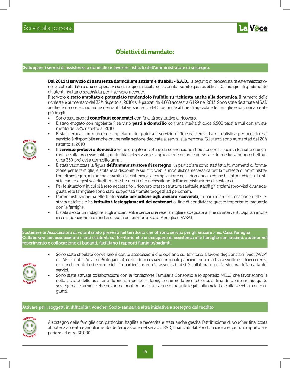 Da indagini di gradimento gli utenti risultano soddisfatti per il servizio ricevuto. Il servizio è stato ampliato e potenziato rendendolo fruibile su richiesta anche alla domenica.