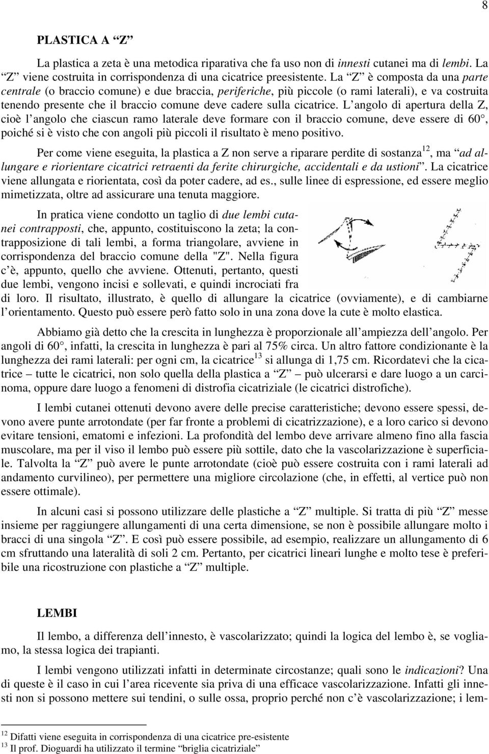 L angolo di apertura della Z, cioè l angolo che ciascun ramo laterale deve formare con il braccio comune, deve essere di 60, poiché si è visto che con angoli più piccoli il risultato è meno positivo.