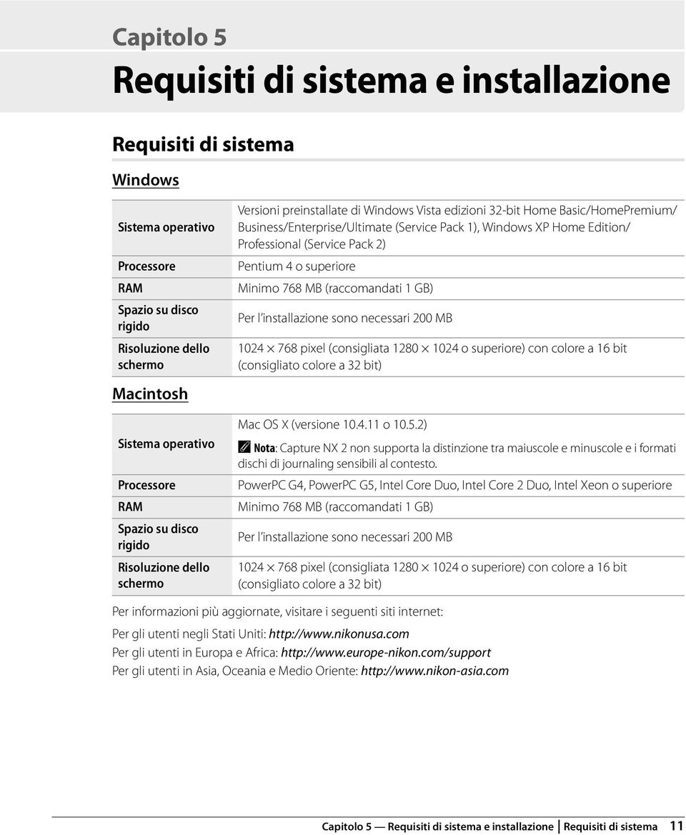 Edition/ Professional (Service Pack 2) Pentium 4 o superiore Minimo 768 MB (raccomandati 1 GB) Per l installazione sono necessari 200 MB 1024 768 pixel (consigliata 1280 1024 o superiore) con colore