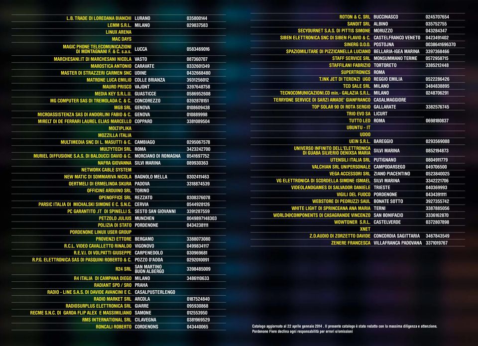 3397648758 MEDIA KEY S.R.L.U. GUASTICCE 0586952608 MG COMPUTER SAS DI TREMOLADA C. & C. CONCOREZZO 0392878151 MGB SRL GENOVA 0108609438 MICROASSISTENZA SAS DI ANDORLINI FABIO & C.