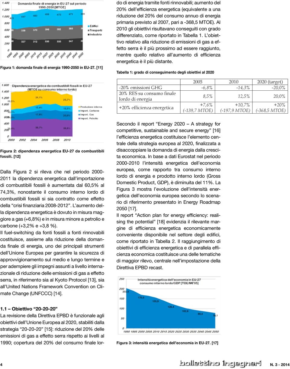 [12] Dalla Figura 2 si rileva che nel periodo 2000-2011 la dipendenza energetica dall importazione di combustibili fossili è aumentata dal 60,5% al 74,3%, nonostante il consumo interno lordo di