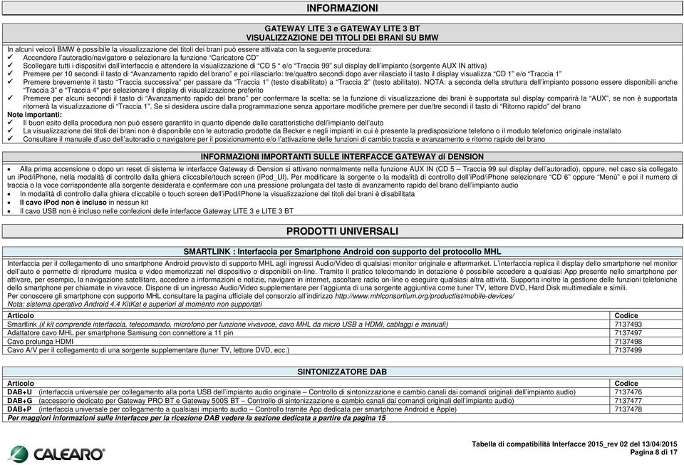 display dell impianto (sorgente AU IN attiva) Premere per 10 secondi il tasto di Avanzamento rapido del brano e poi rilasciarlo: tre/quattro secondi dopo aver rilasciato il tasto il display